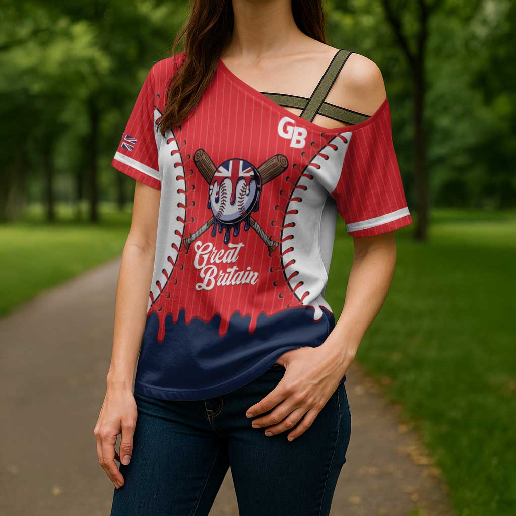 Great Britain 2026 Baseball Custom Cross Shoulder Shirt Go Champions Drip Style