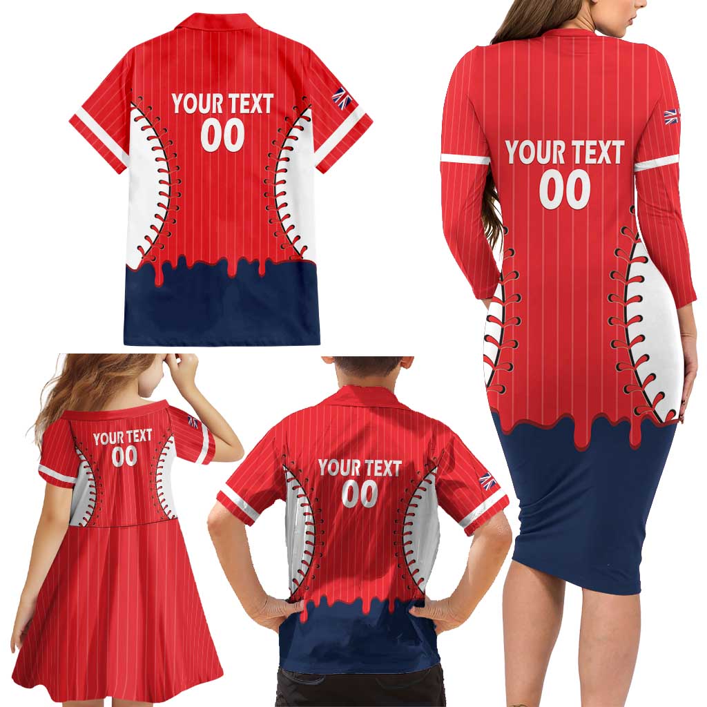 Great Britain 2026 Baseball Custom Family Matching Long Sleeve Bodycon Dress and Hawaiian Shirt Go Champions Drip Style