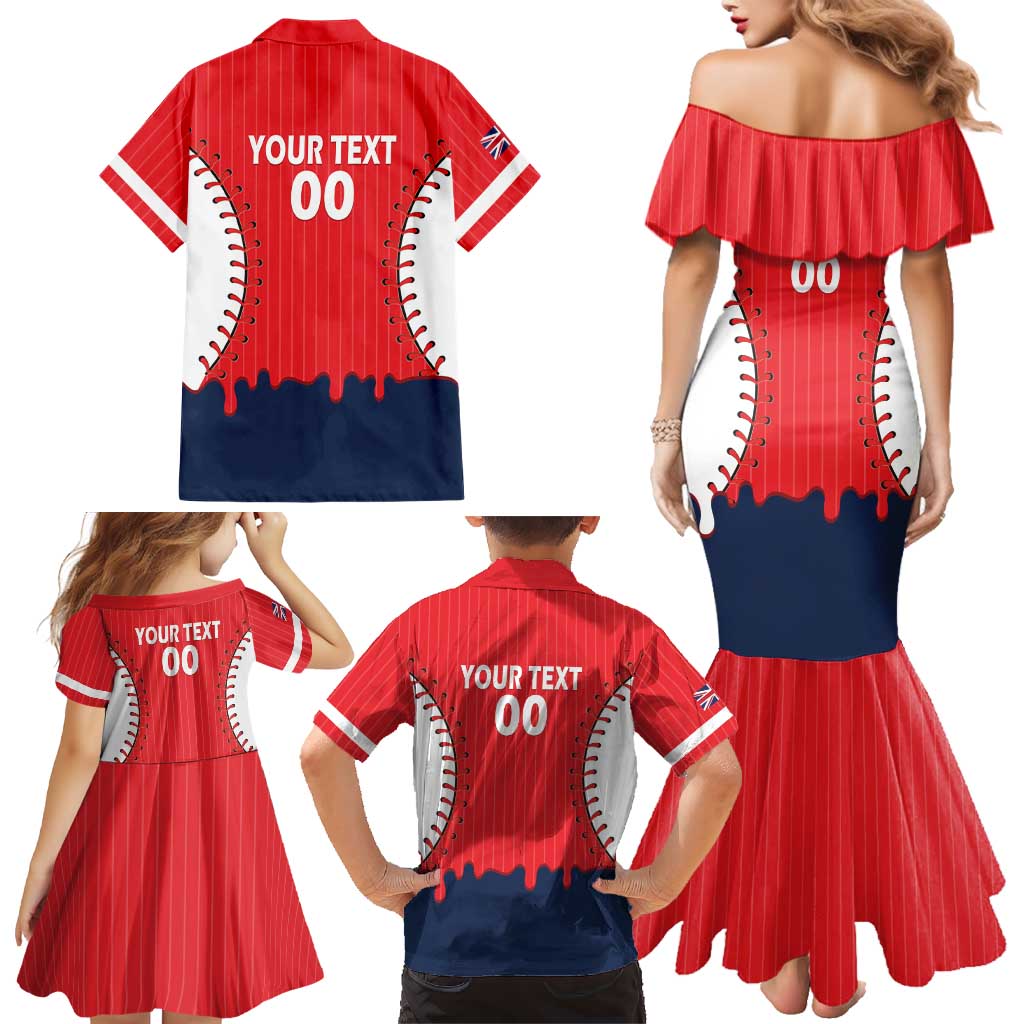 Great Britain 2026 Baseball Custom Family Matching Mermaid Dress and Hawaiian Shirt Go Champions Drip Style