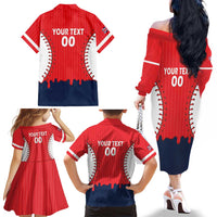 Great Britain 2026 Baseball Custom Family Matching Off The Shoulder Long Sleeve Dress and Hawaiian Shirt Go Champions Drip Style