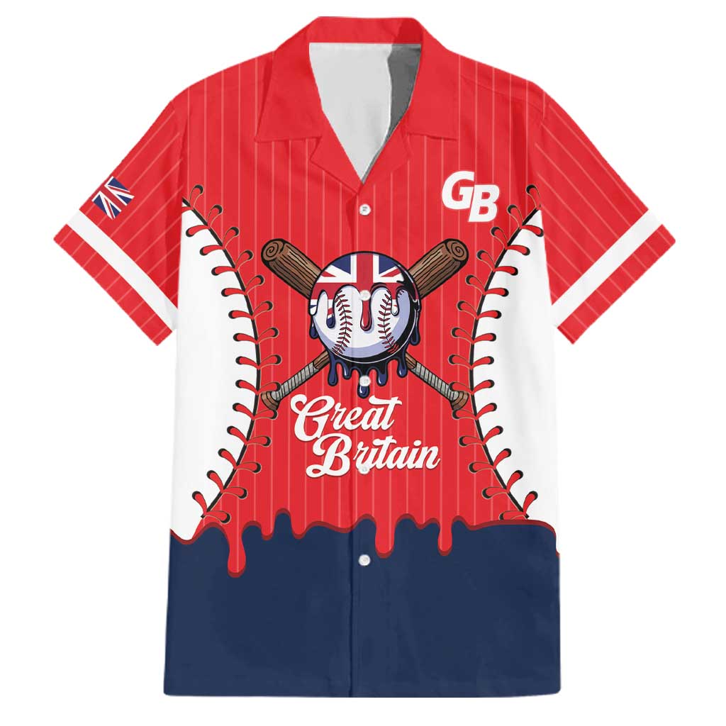 Great Britain 2026 Baseball Custom Family Matching Off The Shoulder Long Sleeve Dress and Hawaiian Shirt Go Champions Drip Style
