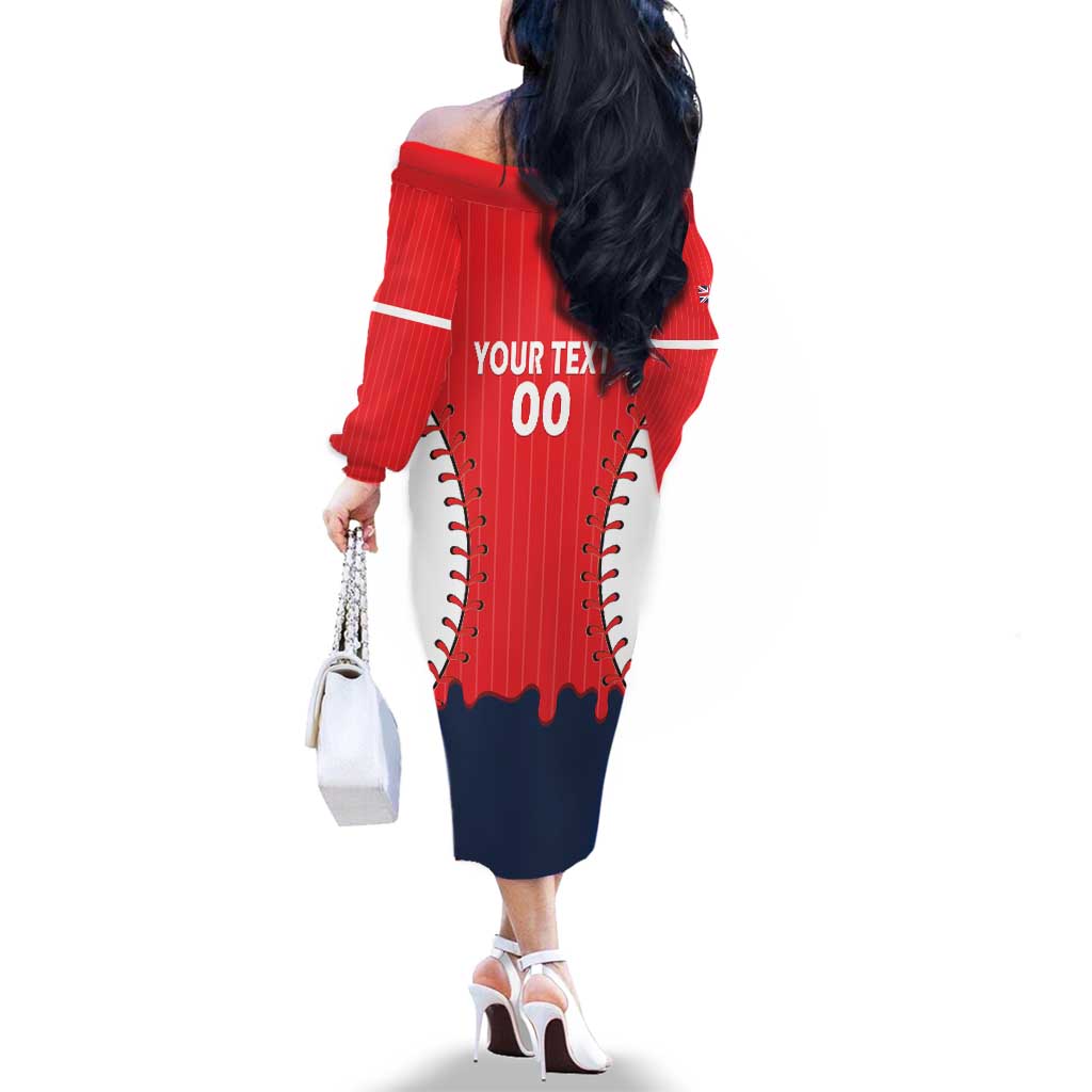 Great Britain 2026 Baseball Custom Family Matching Off The Shoulder Long Sleeve Dress and Hawaiian Shirt Go Champions Drip Style