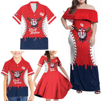 Great Britain 2026 Baseball Custom Family Matching Off Shoulder Maxi Dress and Hawaiian Shirt Go Champions Drip Style
