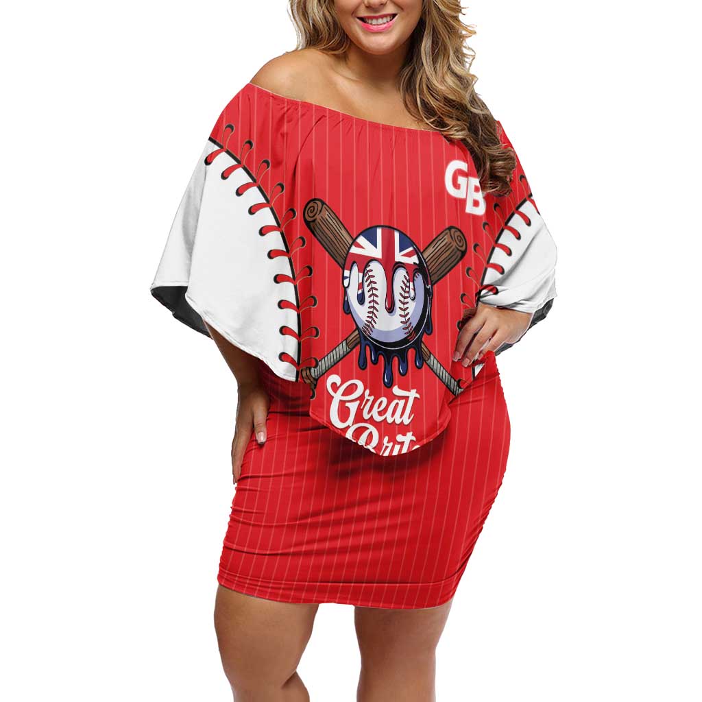 Great Britain 2026 Baseball Custom Family Matching Off Shoulder Short Dress and Hawaiian Shirt Go Champions Drip Style