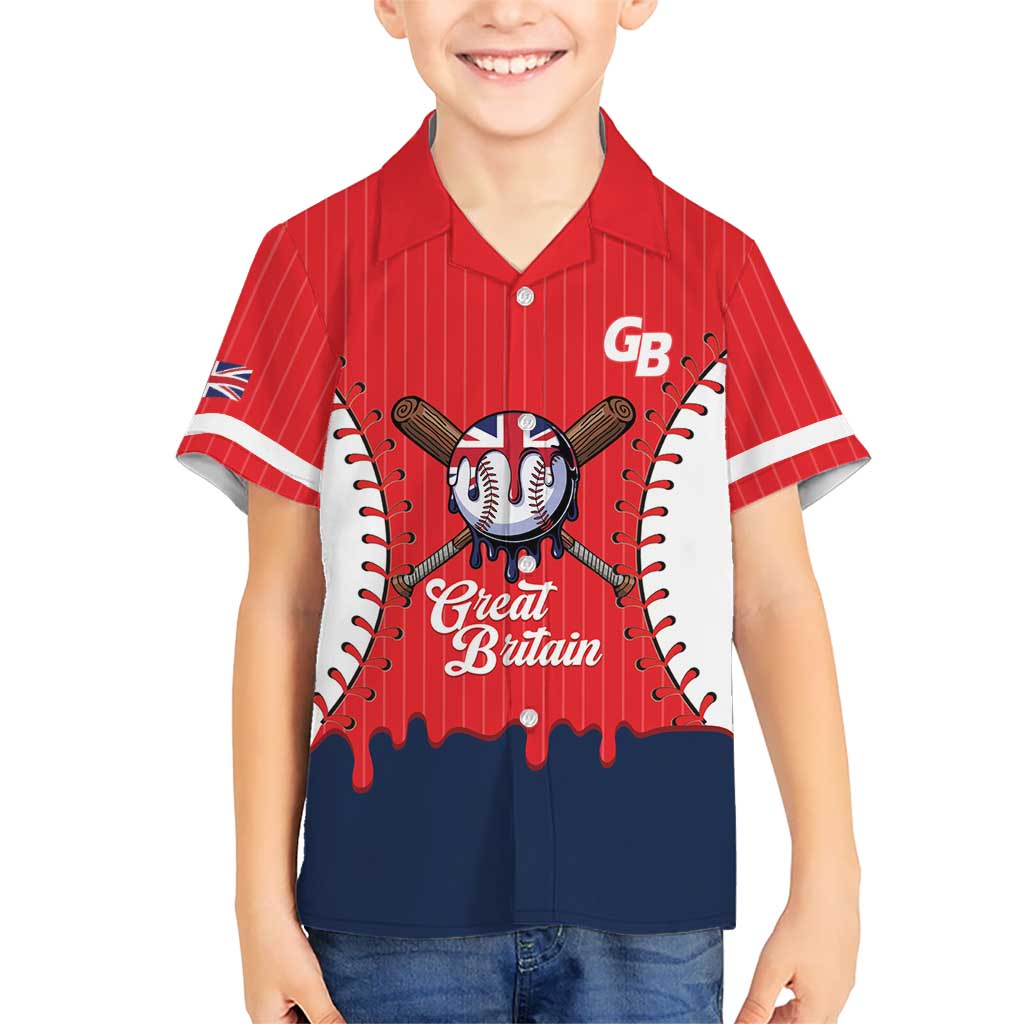 Great Britain 2026 Baseball Custom Family Matching Off Shoulder Short Dress and Hawaiian Shirt Go Champions Drip Style