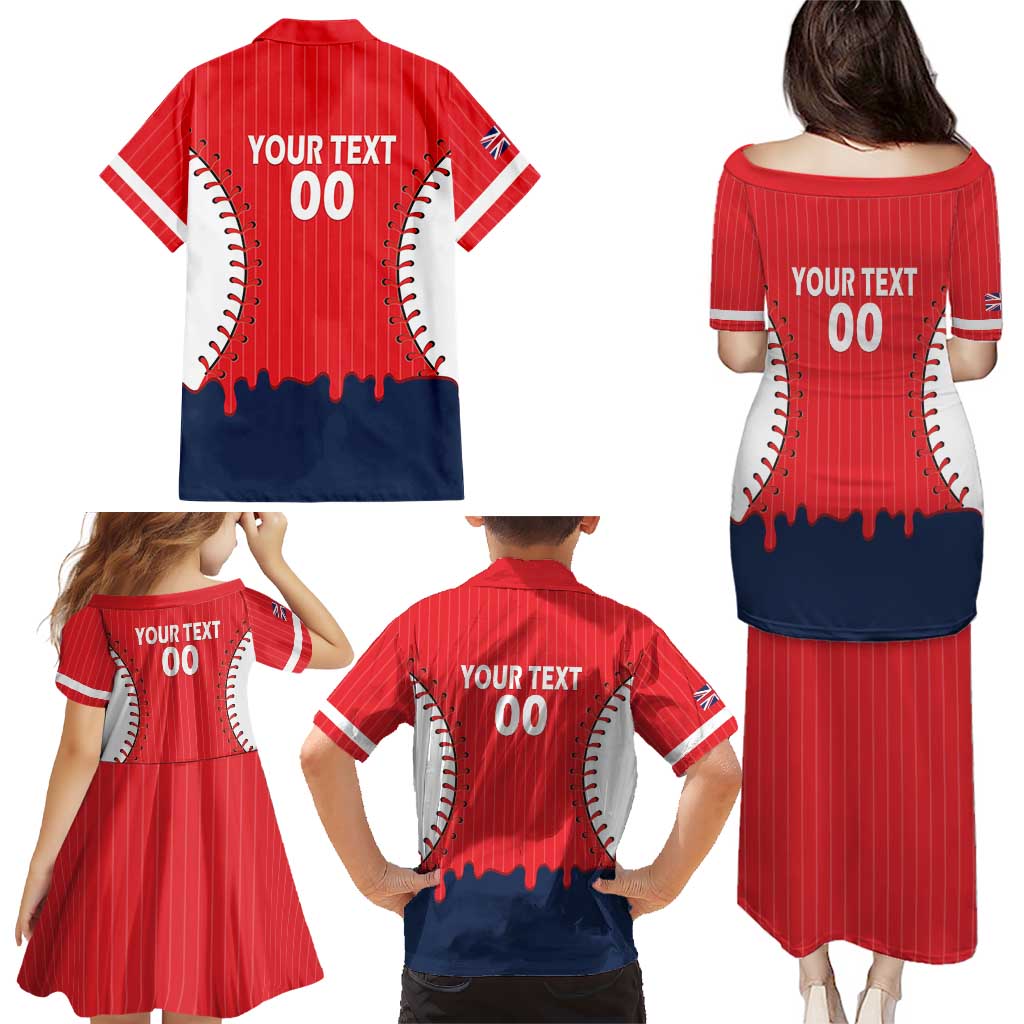 Great Britain 2026 Baseball Custom Family Matching Puletasi and Hawaiian Shirt Go Champions Drip Style