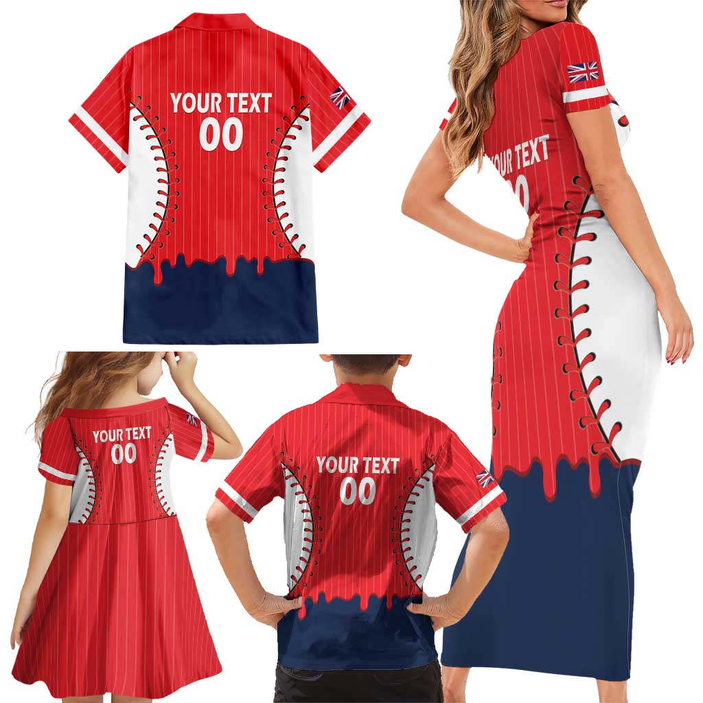 Great Britain 2026 Baseball Custom Family Matching Short Sleeve Bodycon Dress and Hawaiian Shirt Go Champions Drip Style