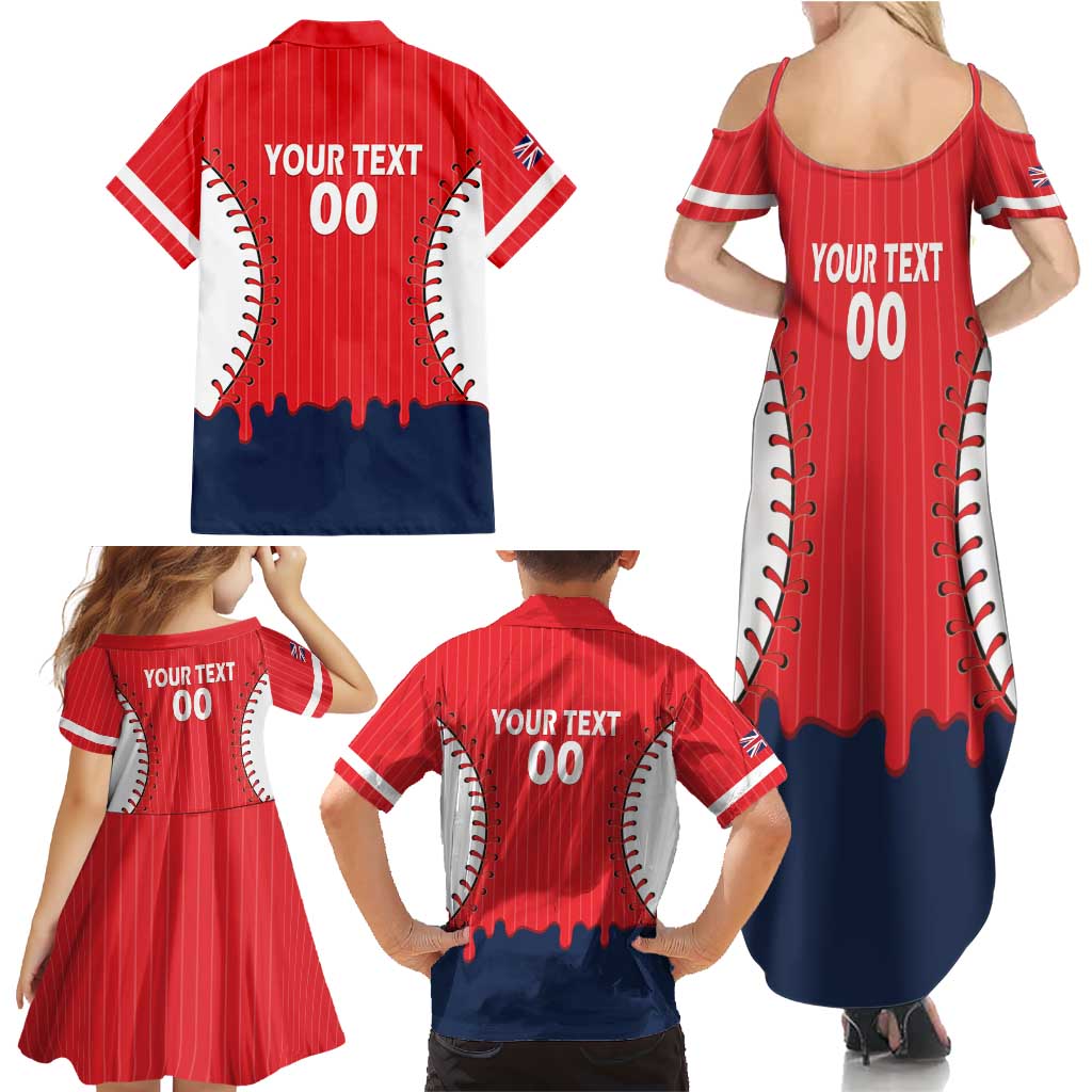 Great Britain 2026 Baseball Custom Family Matching Summer Maxi Dress and Hawaiian Shirt Go Champions Drip Style