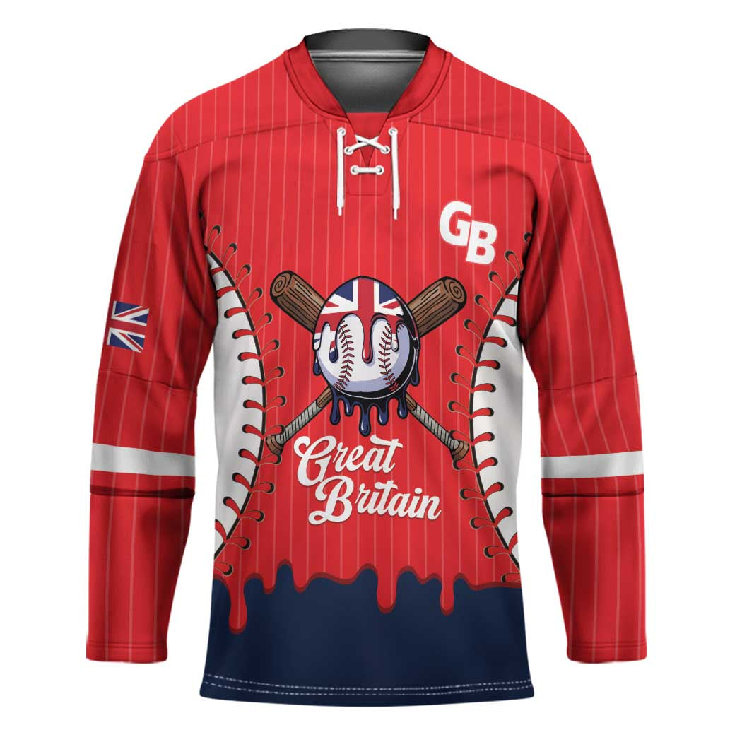 Great Britain 2026 Baseball Custom Hockey Jersey Go Champions Drip Style