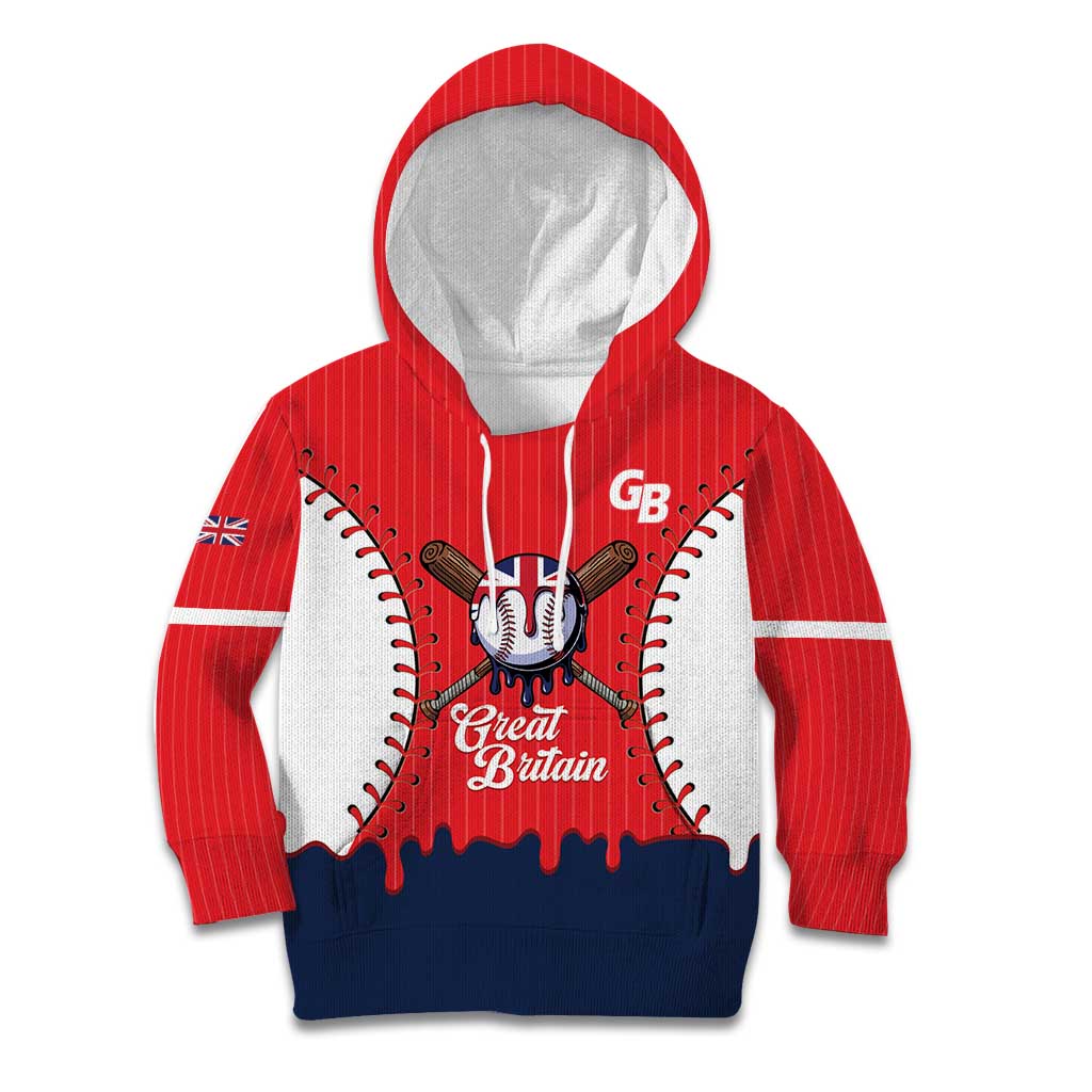 Great Britain 2026 Baseball Custom Kid Hoodie Go Champions Drip Style