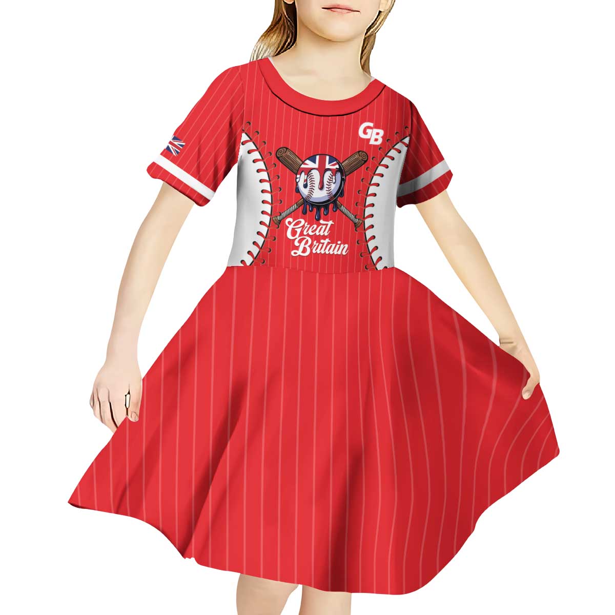 Great Britain 2026 Baseball Custom Kid Short Sleeve Dress Go Champions Drip Style