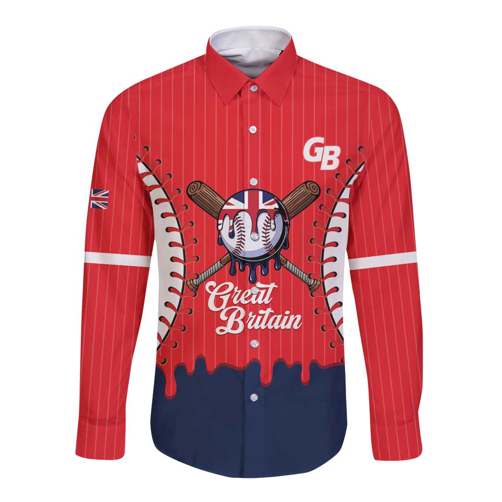 Great Britain 2026 Baseball Custom Long Sleeve Button Shirt Go Champions Drip Style