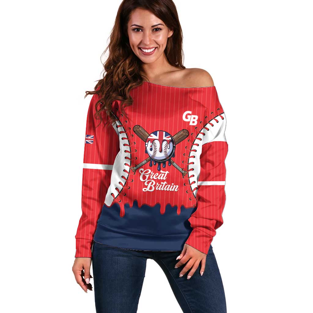 Great Britain 2026 Baseball Custom Off Shoulder Sweater Go Champions Drip Style