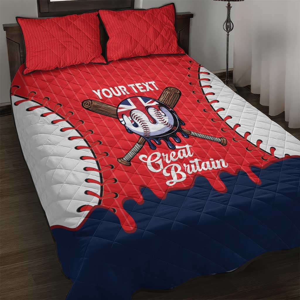 Great Britain 2026 Baseball Custom Quilt Bed Set Go Champions Drip Style