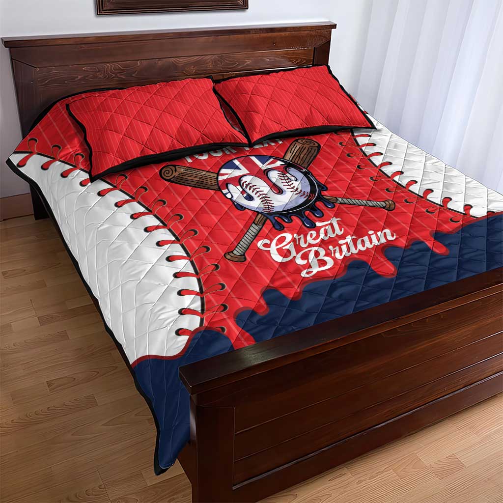 Great Britain 2026 Baseball Custom Quilt Bed Set Go Champions Drip Style