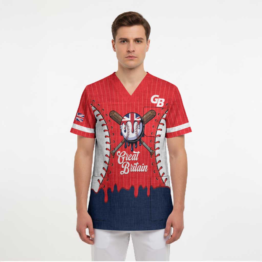 Great Britain 2026 Baseball Custom Scrub Top Go Champions Drip Style
