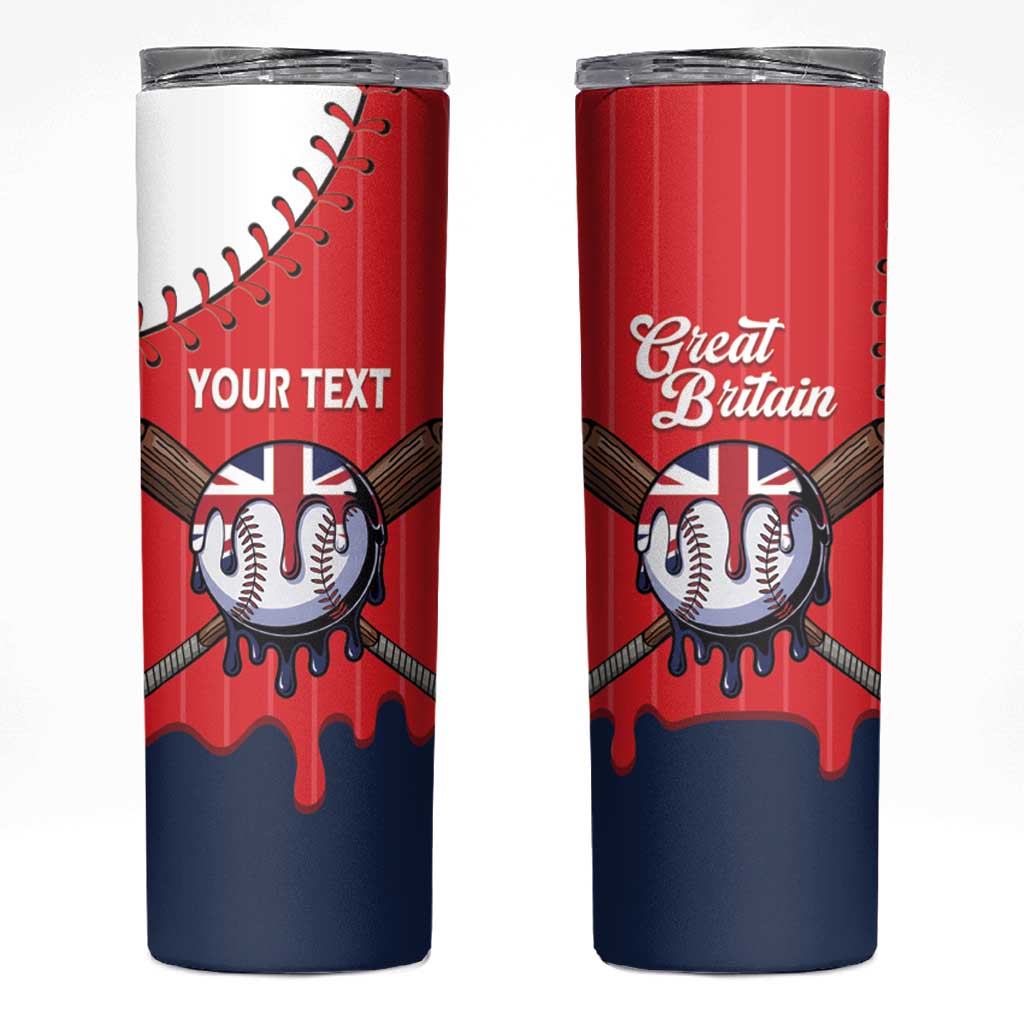 Great Britain 2026 Baseball Custom Skinny Tumbler Go Champions Drip Style