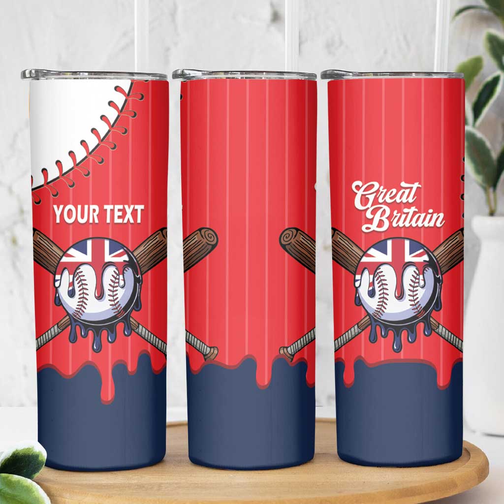 Great Britain 2026 Baseball Custom Skinny Tumbler Go Champions Drip Style