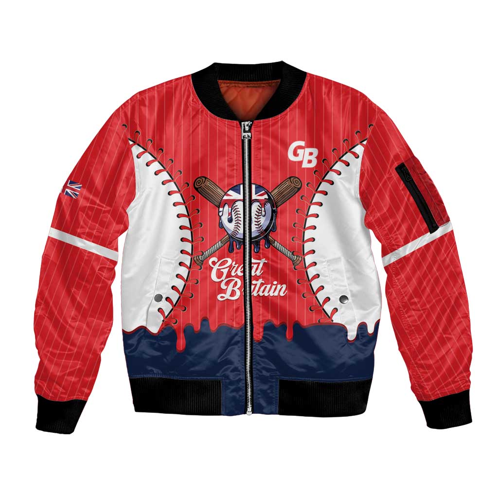 Great Britain 2026 Baseball Custom Sleeve Zip Bomber Jacket Go Champions Drip Style
