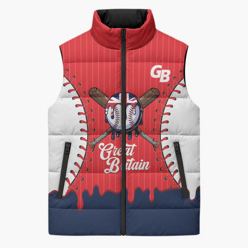 Great Britain 2026 Baseball Custom Sleeveless Puffer Jacket Go Champions Drip Style