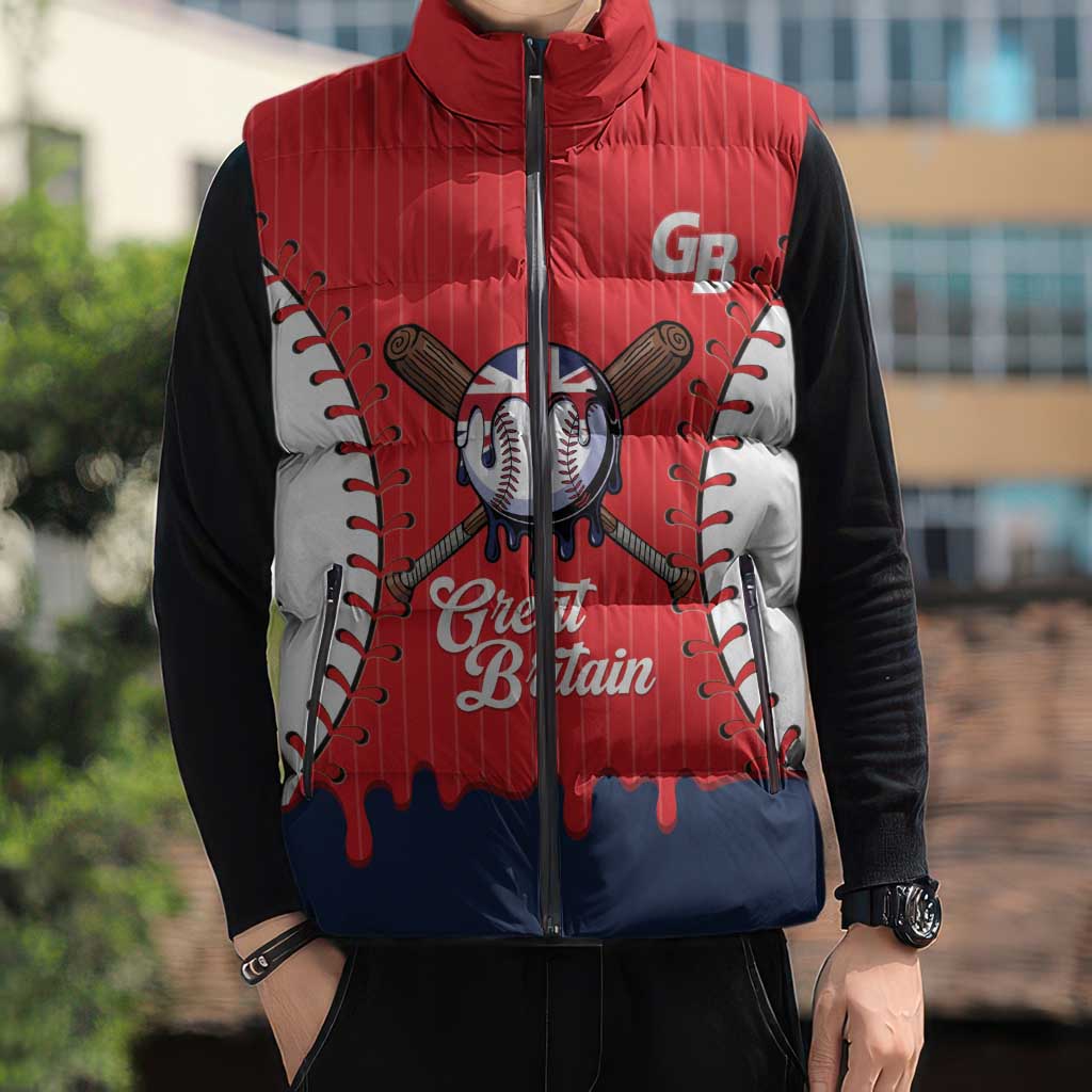 Great Britain 2026 Baseball Custom Sleeveless Puffer Jacket Go Champions Drip Style