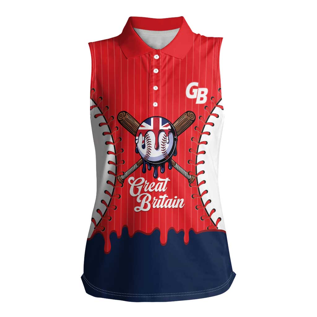 Great Britain 2026 Baseball Custom Women Sleeveless Polo Shirt Go Champions Drip Style