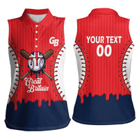 Great Britain 2026 Baseball Custom Women Sleeveless Polo Shirt Go Champions Drip Style