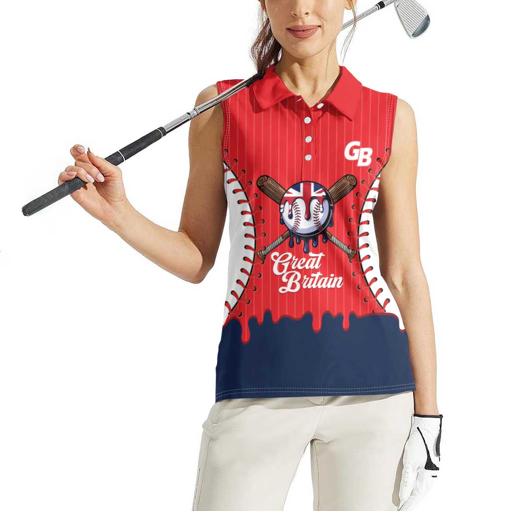 Great Britain 2026 Baseball Custom Women Sleeveless Polo Shirt Go Champions Drip Style