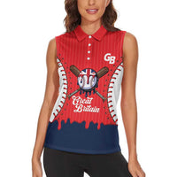 Great Britain 2026 Baseball Custom Women Sleeveless Polo Shirt Go Champions Drip Style