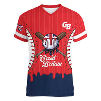 Great Britain 2026 Baseball Custom Women V-Neck T-Shirt Go Champions Drip Style