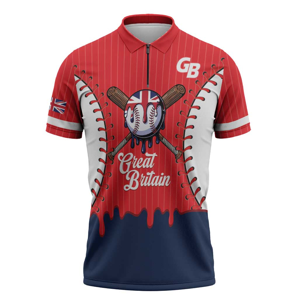 Great Britain 2026 Baseball Custom Zipper Polo Shirt Go Champions Drip Style