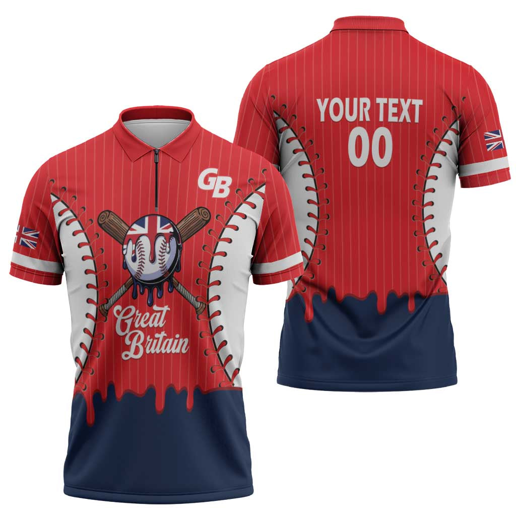 Great Britain 2026 Baseball Custom Zipper Polo Shirt Go Champions Drip Style
