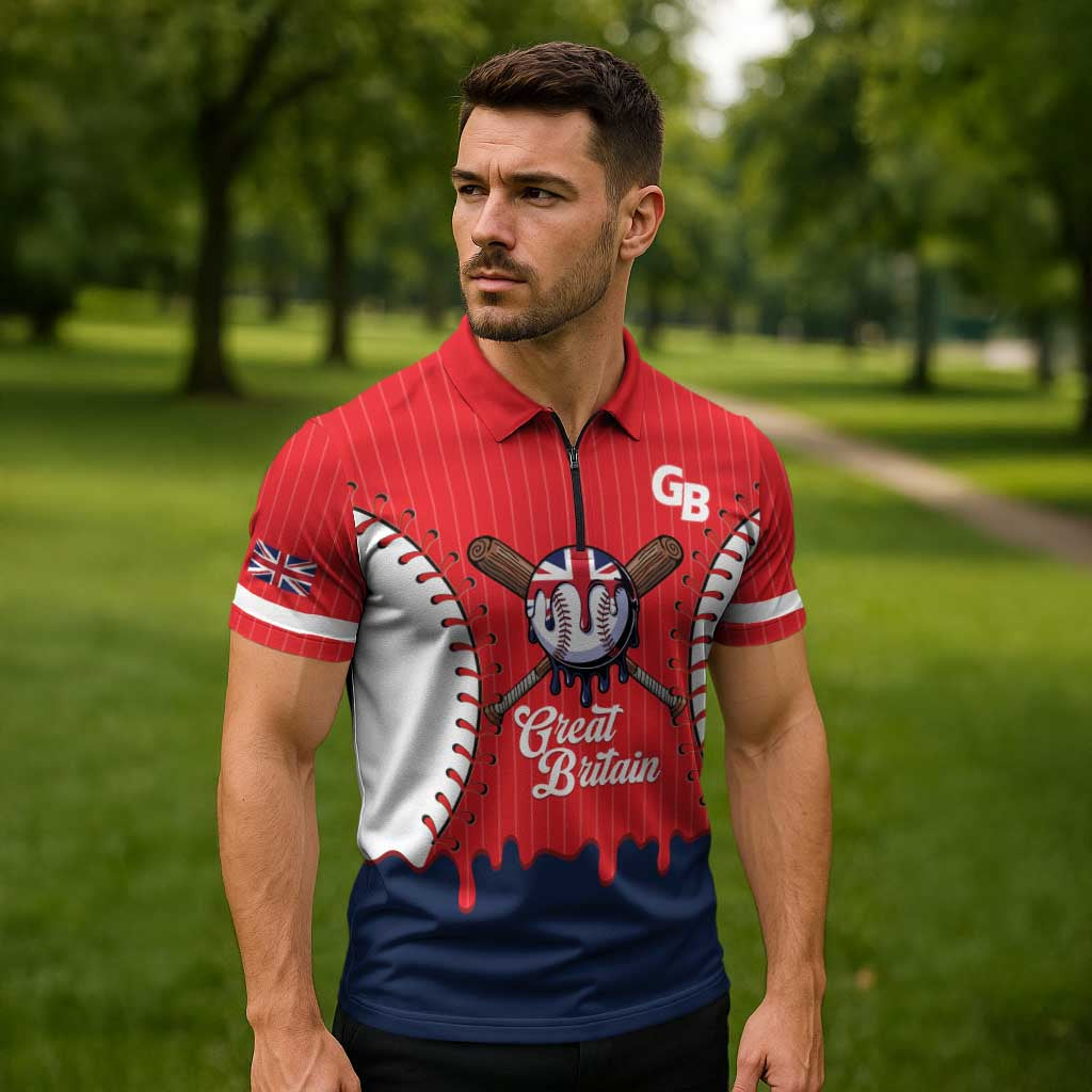 Great Britain 2026 Baseball Custom Zipper Polo Shirt Go Champions Drip Style