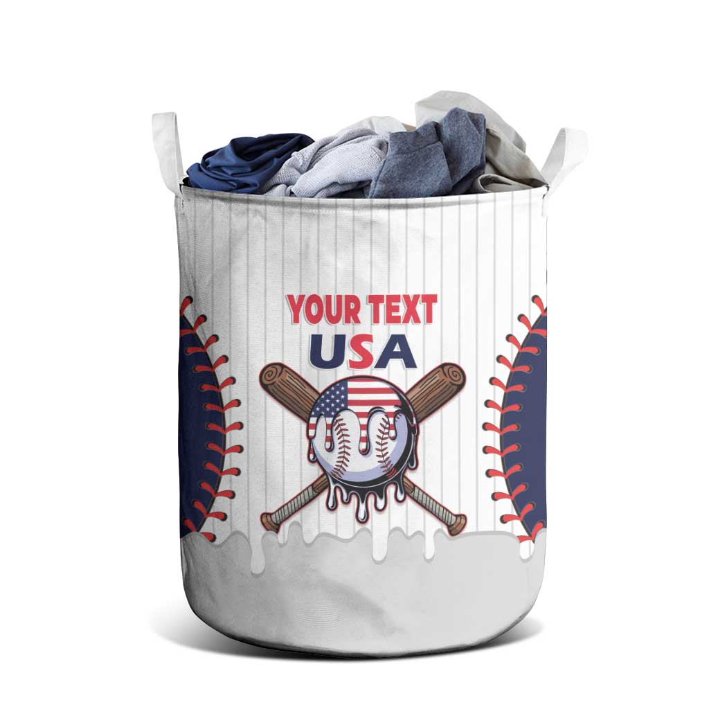 United States 2026 Baseball Custom Laundry Basket Go USA Drip Style