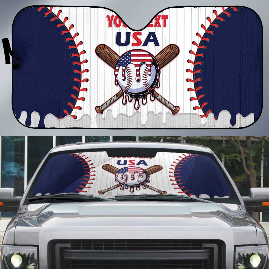 United States 2026 Baseball Custom Auto Sun Shade Go USA Drip Style