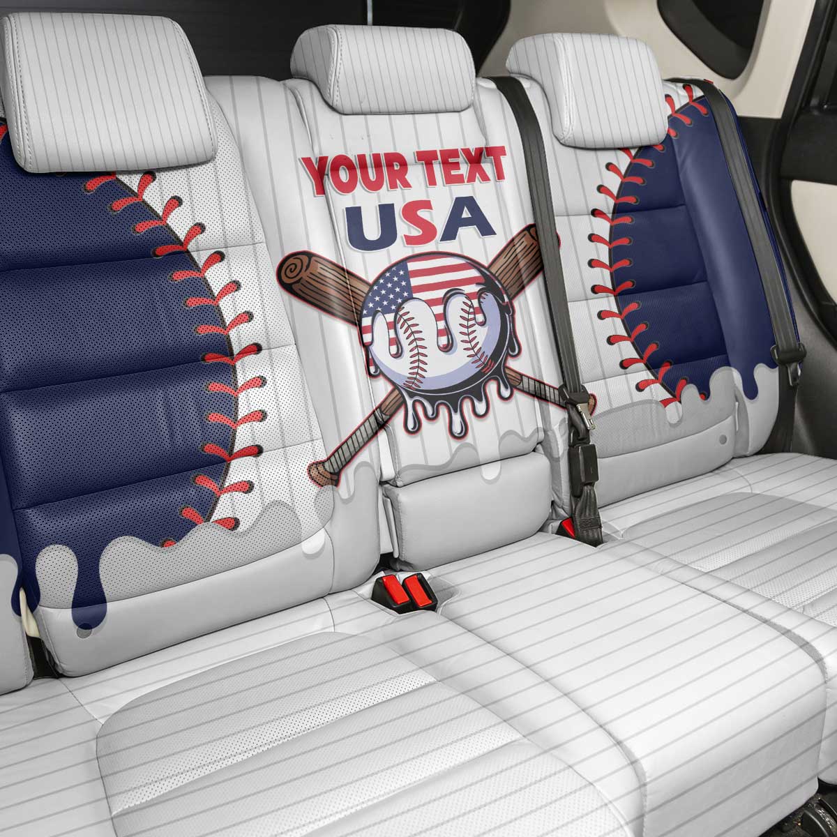 United States 2026 Baseball Custom Back Car Seat Cover Go USA Drip Style