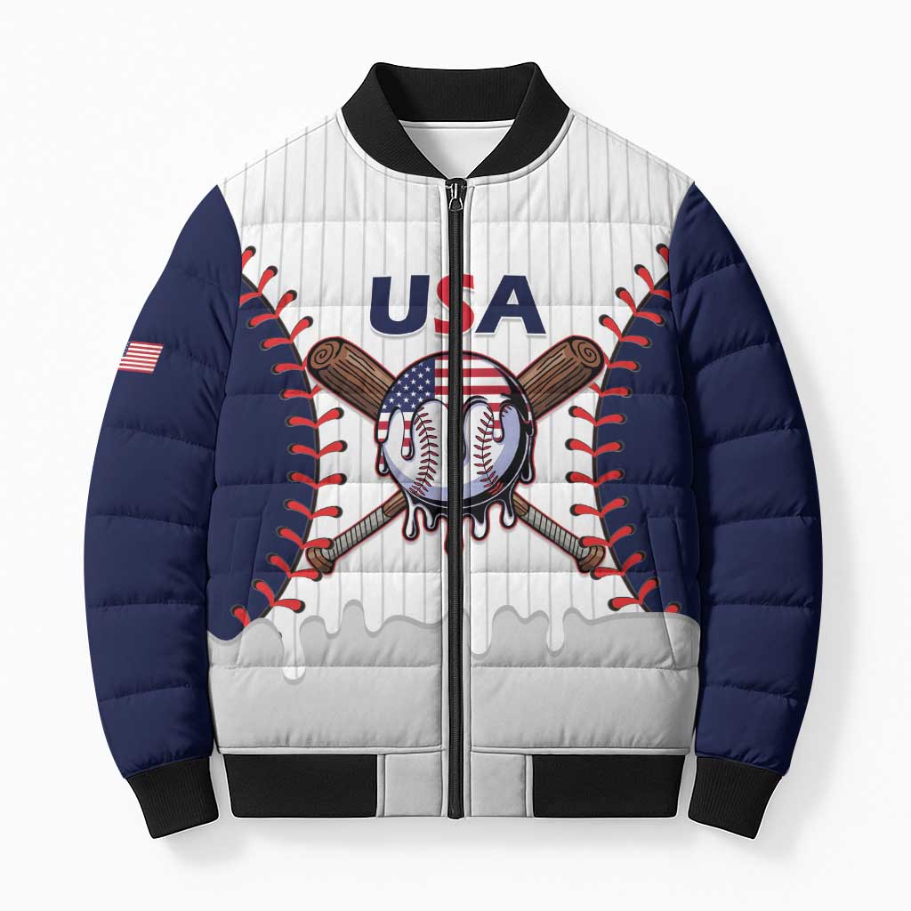 United States 2026 Baseball Custom Bomber Puffer Jacket Go USA Drip Style