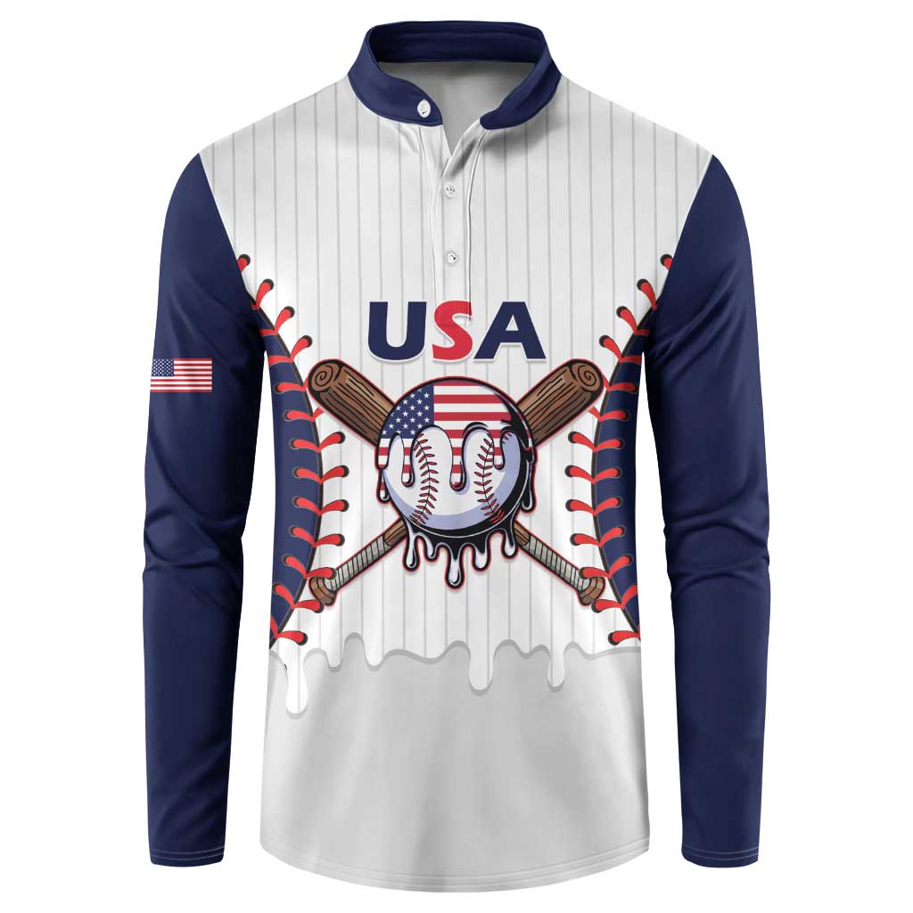 United States 2026 Baseball Custom Button Sweatshirt Go USA Drip Style