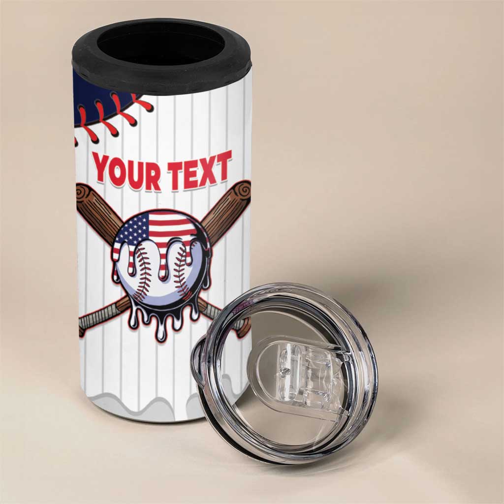 United States 2026 Baseball Custom 4 in 1 Can Cooler Tumbler Go USA Drip Style