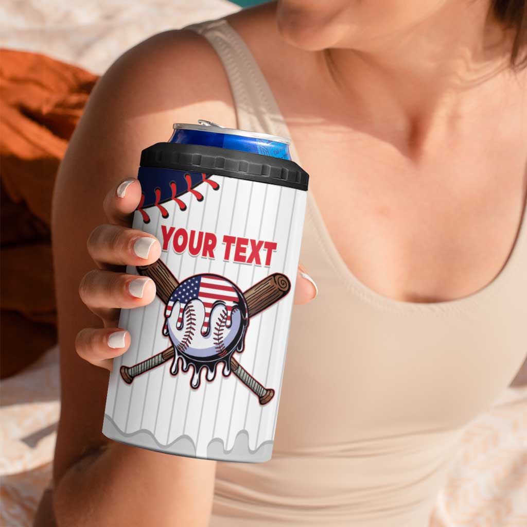 United States 2026 Baseball Custom 4 in 1 Can Cooler Tumbler Go USA Drip Style