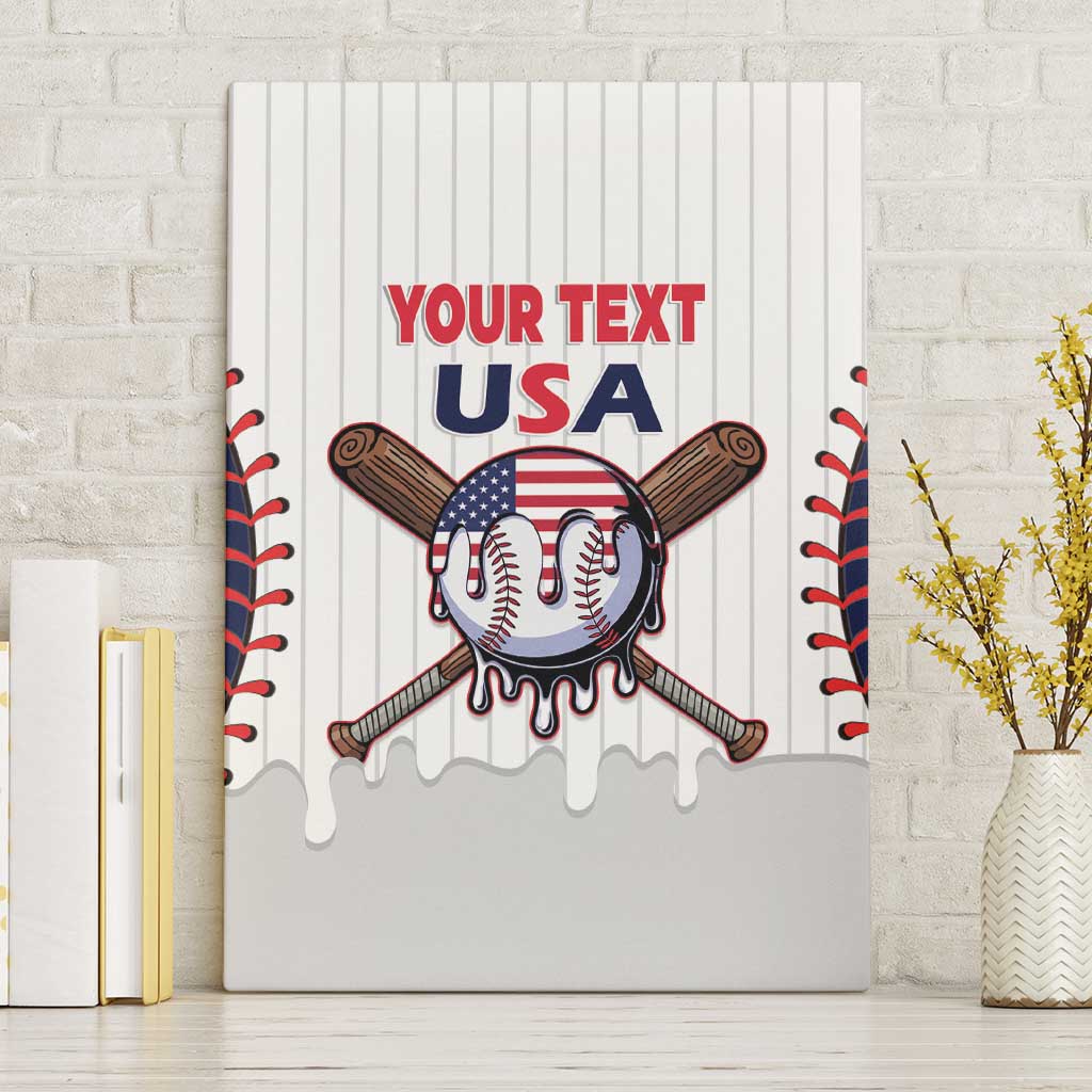 United States 2026 Baseball Custom Canvas Wall Art Go USA Drip Style