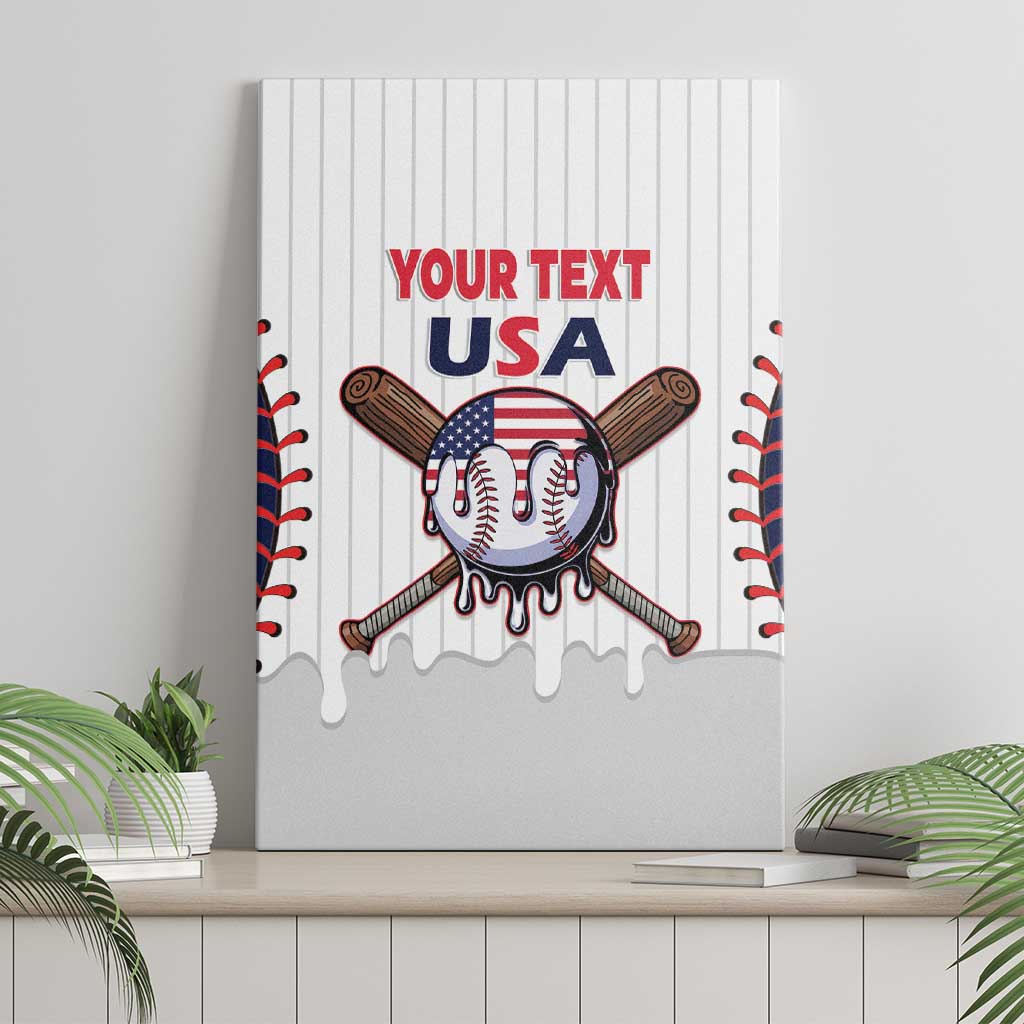 United States 2026 Baseball Custom Canvas Wall Art Go USA Drip Style