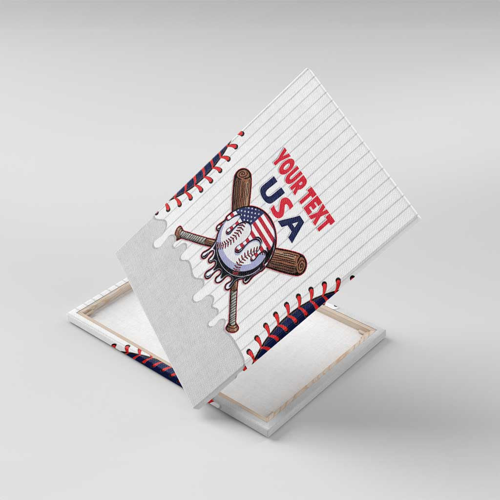 United States 2026 Baseball Custom Canvas Wall Art Go USA Drip Style