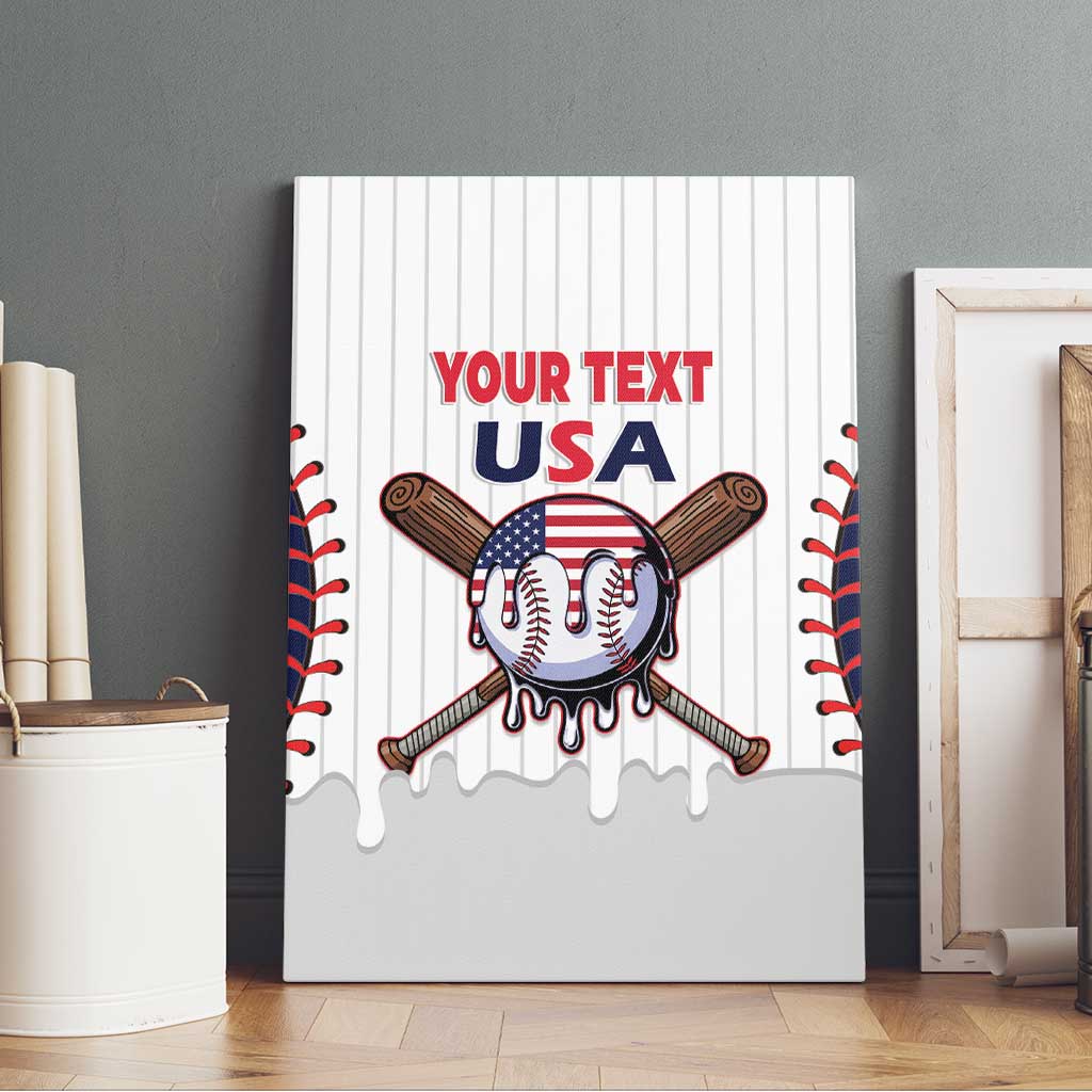 United States 2026 Baseball Custom Canvas Wall Art Go USA Drip Style