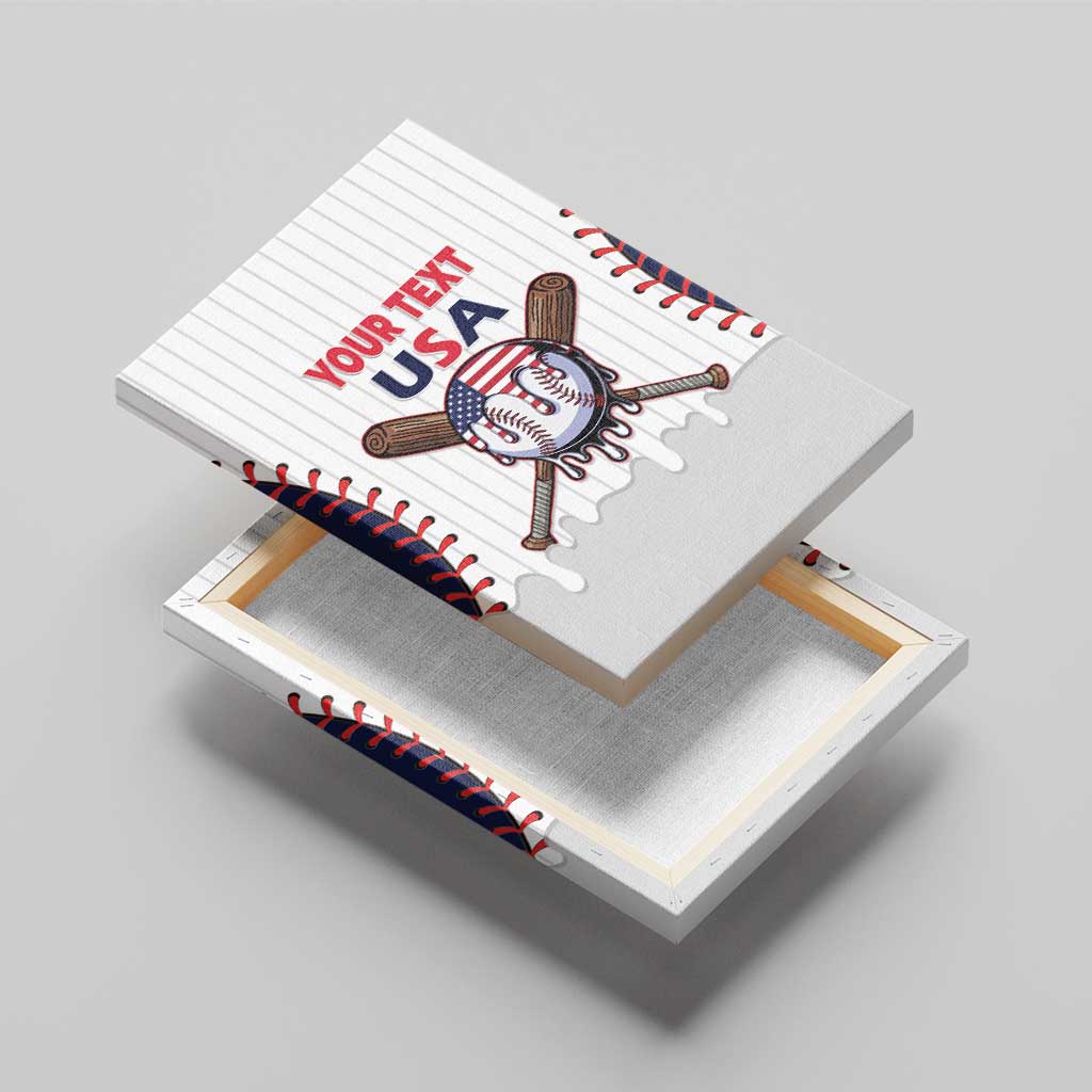 United States 2026 Baseball Custom Canvas Wall Art Go USA Drip Style