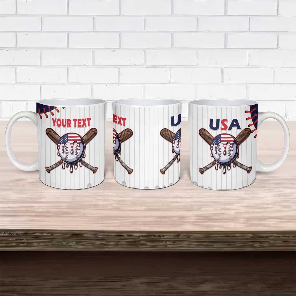 United States 2026 Baseball Custom Ceramic Mug Go USA Drip Style