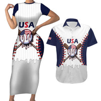 United States 2026 Baseball Custom Couples Matching Short Sleeve Bodycon Dress and Hawaiian Shirt Go USA Drip Style