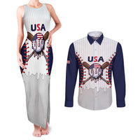 United States 2026 Baseball Custom Couples Matching Tank Maxi Dress and Long Sleeve Button Shirt Go USA Drip Style