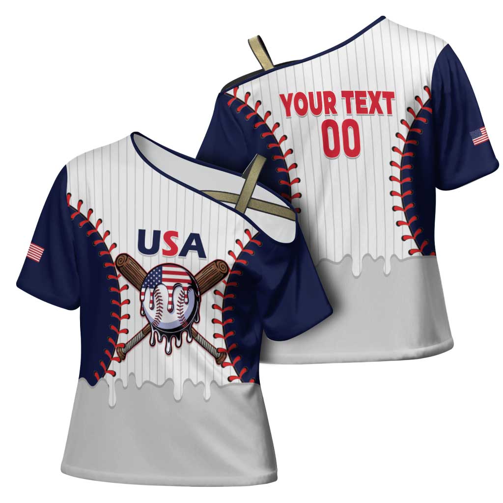 United States 2026 Baseball Custom Cross Shoulder Shirt Go USA Drip Style