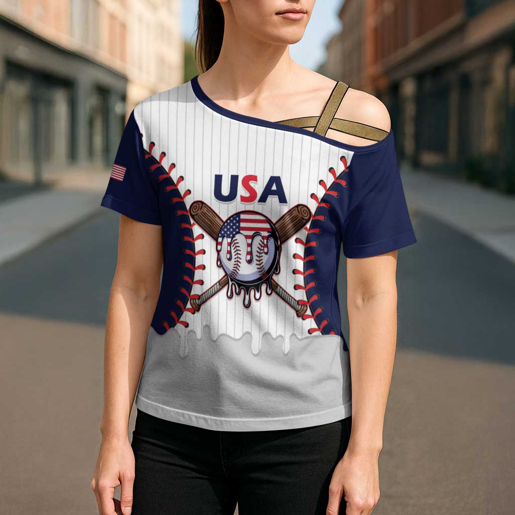 United States 2026 Baseball Custom Cross Shoulder Shirt Go USA Drip Style
